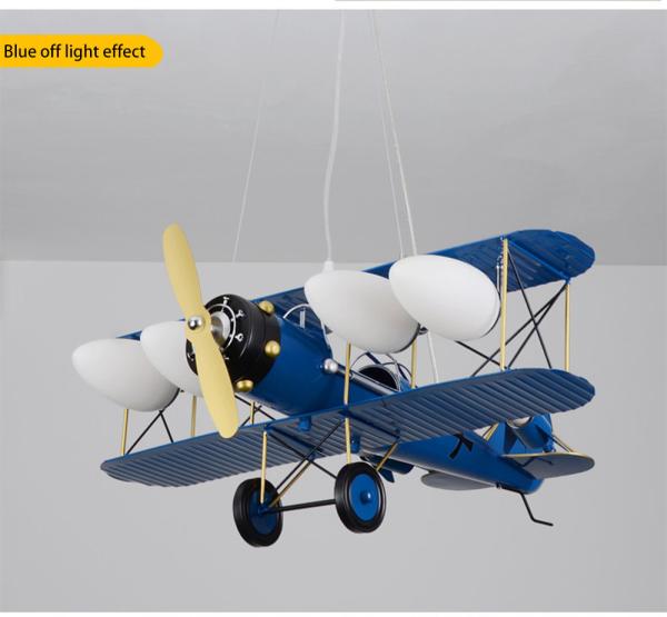 Children's room airplane pendent lamp lights cartoon Bedroom Boys Hanging Lamp