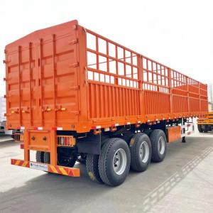 Quality TITAN Animal Cattle Transport Trailers | Fence Semi Trailer | Sugar Cane Trailer 50 Tons for Sale wholesale