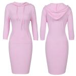 Women knitted long sleeve with hood fashion dress