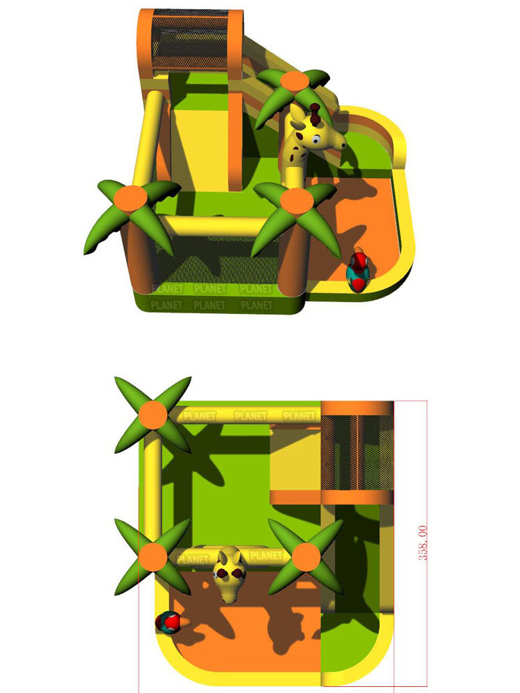 840D Oxford Inflatable Jumping Castle Bouncer With Water Slide