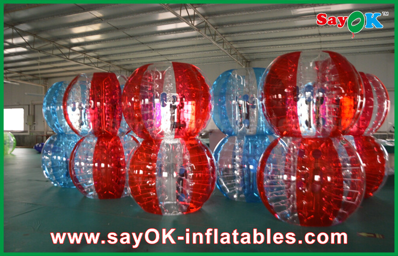 Inflatable Garden Games Red And Blue PVC / TPU Bumper Ball Bubble Football For Adult / Children Playing