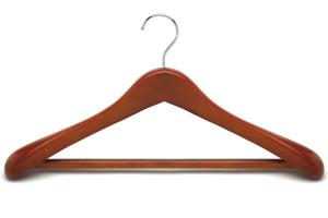 Quality Betterall WL8021 Walnut Color Chrome Ball End Hook Home Usage Lotus Wood Garment Hanger Luxury Wooden Shirt Hanger wholesale