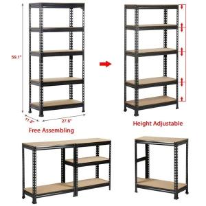 Quality Customized Wood Gondola Shelving Metal Heavy Duty Wood Grain Shelf wholesale