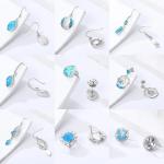 Multicolor Small Gold Plated Sterling Opal Jewelry Stud Earrings for Women