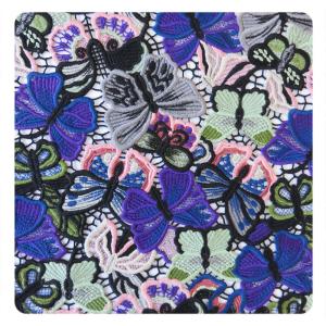 Quality Customed Embroidered Lace Fabric , Cotton Floral Textiles Fashion Dress wholesale
