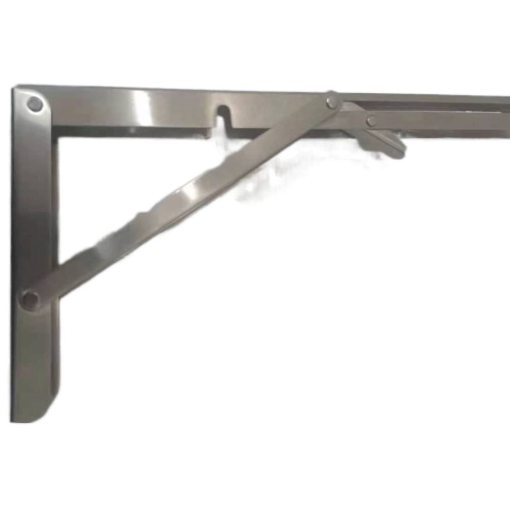 Space-saving Silver Triangle Drop Down Shelf Brackets for 4-6mm Thickness Wall Mount