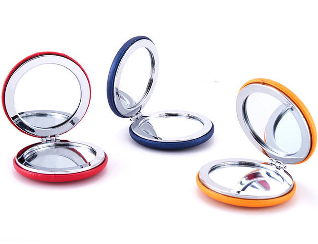 Foldable PU ABS Cosmetic Compact Mirror Macaroon Pocket Makeup Mirror