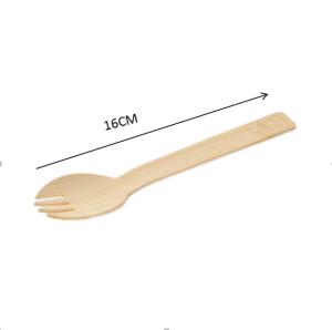 Quality FDA 16cm Salad Disposable Bamboo Compostable Sporks Cutlery For Camping wholesale