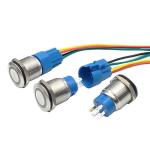 16mm/19mm/22mm Waterproof Light Switch with 12mm Contact Form and 1NO1NC Ring
