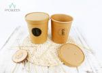 Soup Takeaway Food Containers Kraft Paper PE / PLA Lined Anti Leaking