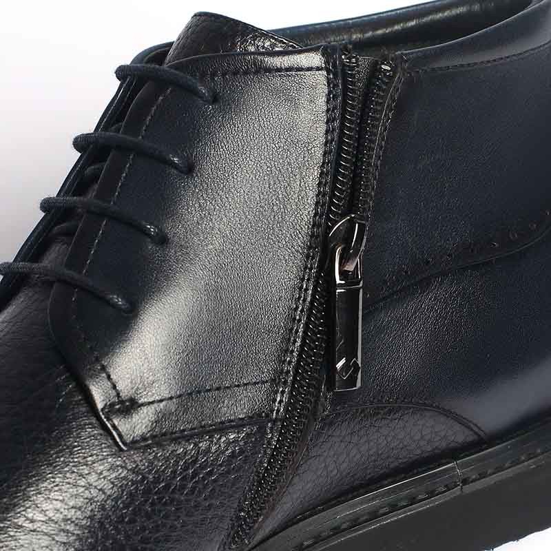 Dark Blue Outdoor Walking Mens Leather Dress Boots