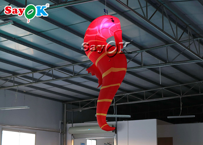 Club Decoration 2m Red Inflatable LED Lighting Hippocampus