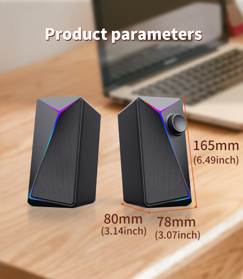 Plastic Cabinet 2.0 Desktop Multimedia Portable Speaker for PC Laptop USB Gaming Computer