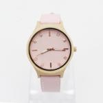 Modern Pink Minimalist Leather Watch For Women 3-10 ATM Water Resistant