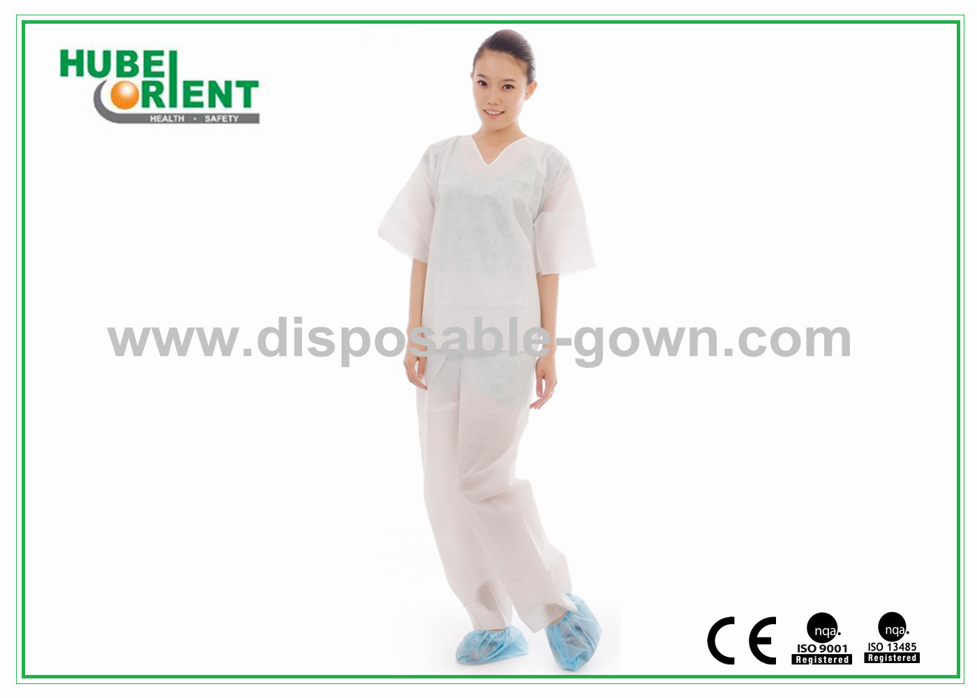 Non Irritating 45gsm SMS Disposable Pajamas Wth Shirt And Trousers For Operation