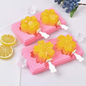 Quality Durable MHC Cherry Blossom Shape Silicone Ice Cream Molds With Cover for Kids wholesale