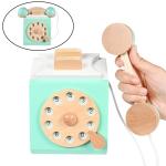 Retro Simulation Phone Playset Wooden Educational Toy For Children