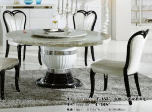 Quality 8 persons round marble dining table with Lazy Susan wholesale