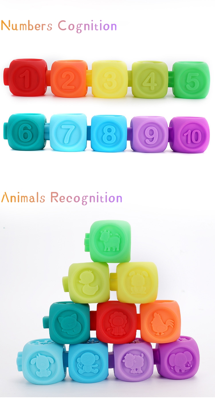 Full Support OEM/ODM PVC Puzzle Toy Animal Number Geometry Cognition Colorful Soft Building Blocks for Early Education