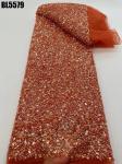 2023 Exquisite handmade beaded lace embroidery lace fabric wedding dress Senegal