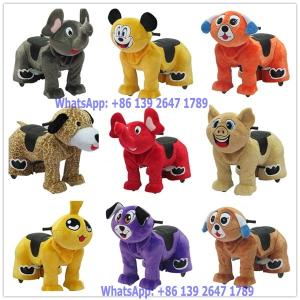 Quality Hot sale 12v battery drive electric motorized plush animal kiddie ride for mall rental coin operated wholesale