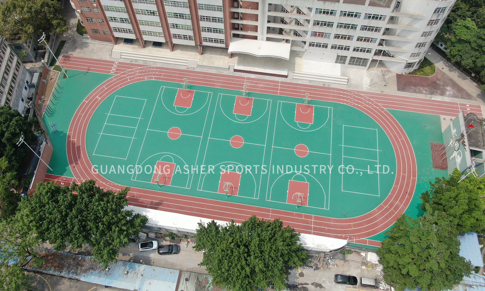 Transportable Prefabricated Running Track Material Synthetic 9mm Thickness