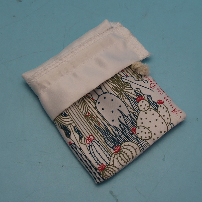 Plain Rope Handle Cotton Storage Bag Easy To Carry For Sunglasses / Cell Phone