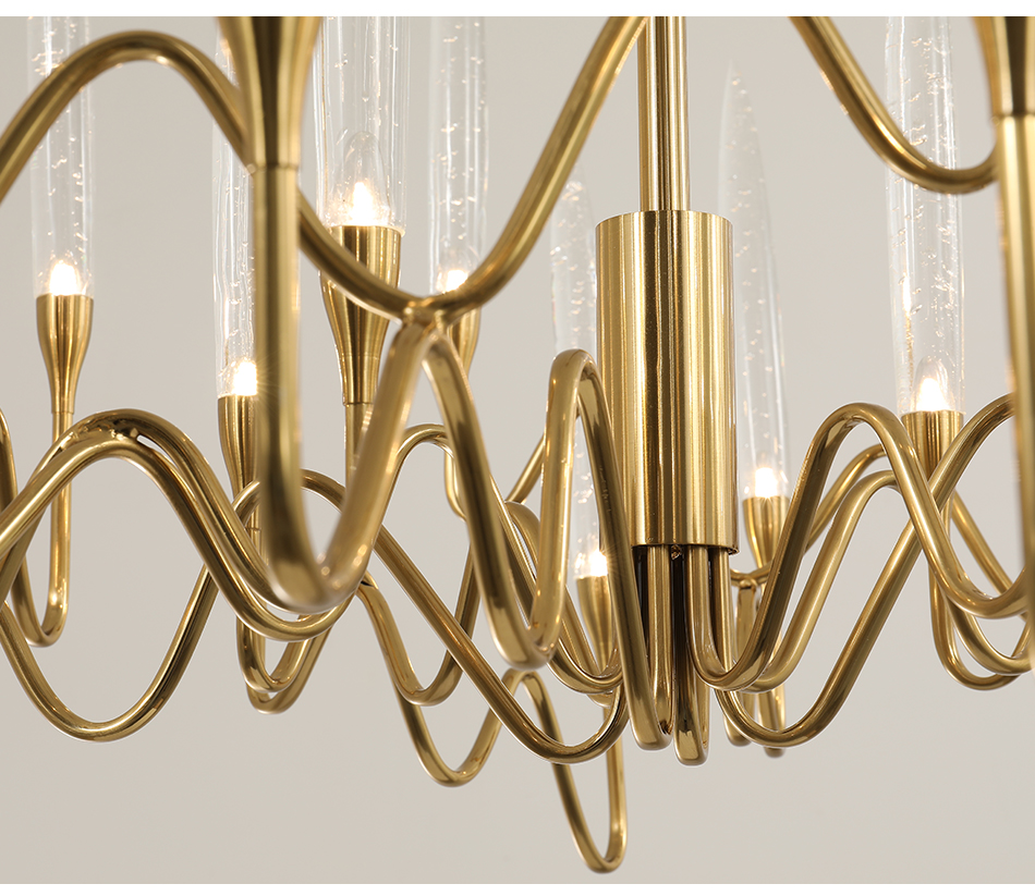 Luxury large gold chandelier Lighting Living Room Led Shop European Candle Chandelier(WH-CY-187)