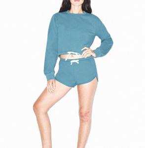 Quality Cotton Polyester Crew Neck Long Sleeve 260gsm Womens Cropped Sweatshirt wholesale