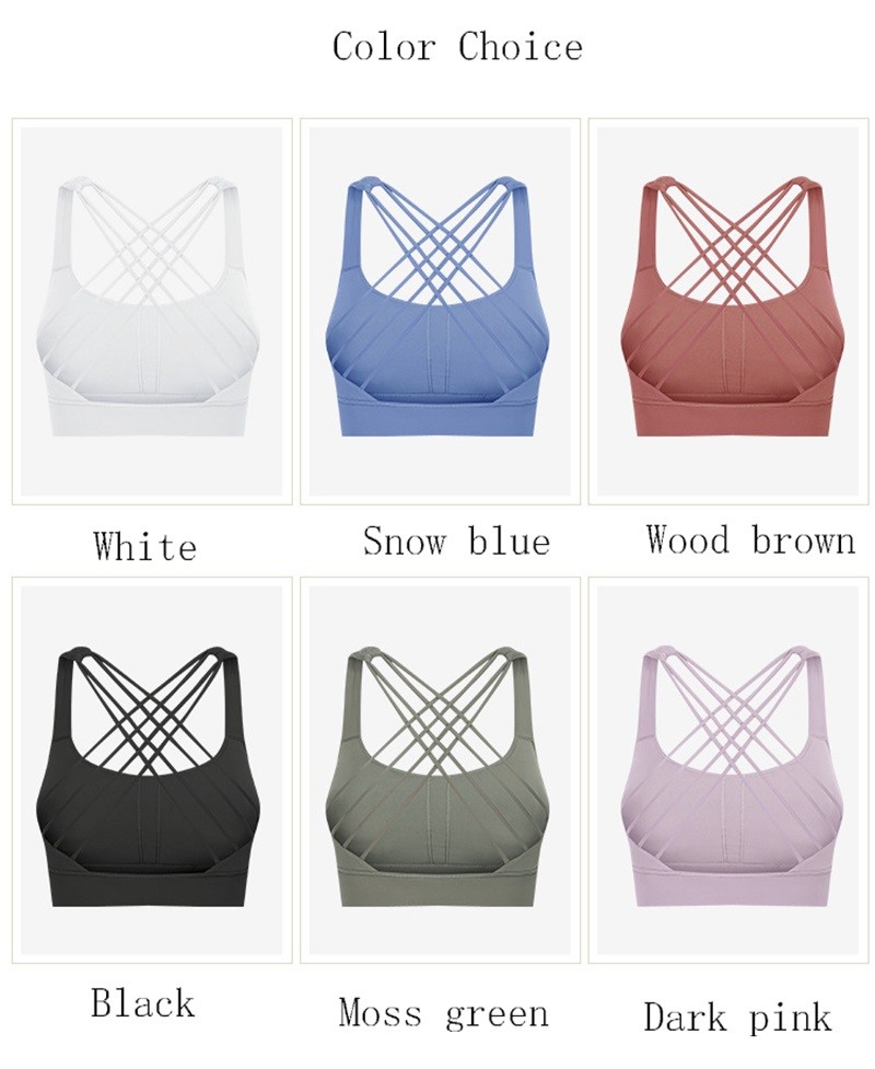 Longline Womens Padded Womens Sports Bra Widened Hem Shockproof Cross Back