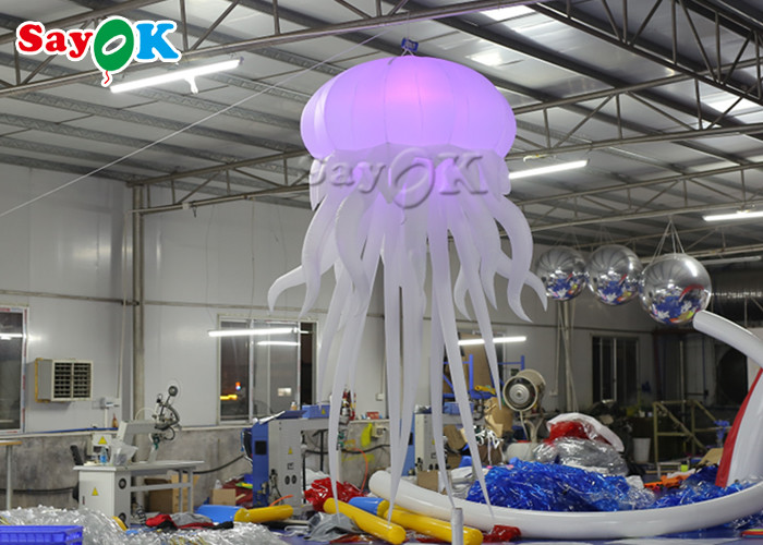 Party Stage 3m Hanging Inflatable Led Lighting Jellyfish