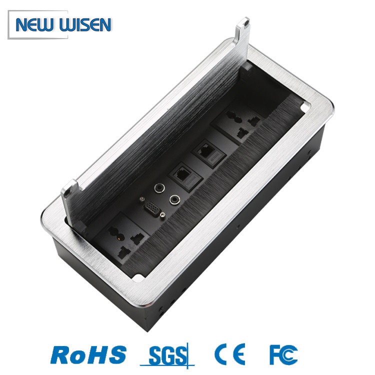 Hidden Electric Grounding Power Outlet Tower Plug Desktop Kitchen Motorised