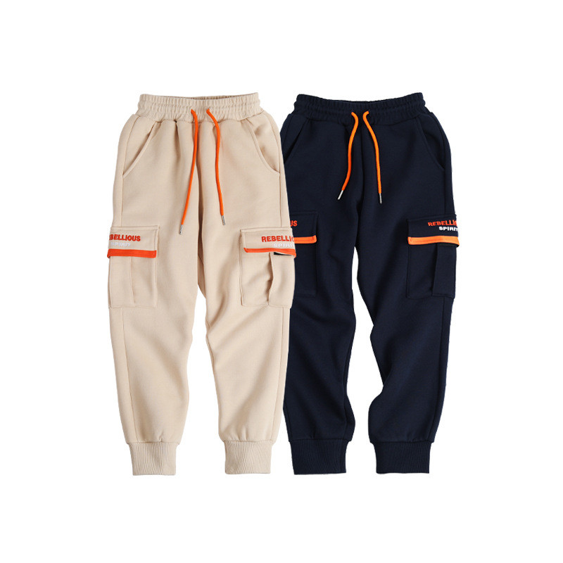 Breathable Boys 100% Cotton Long Pants 90cm-150cm