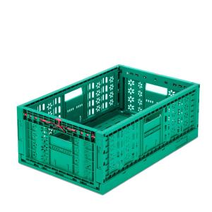 Quality Foldable Stackable Plastic Supermarket Fruit Basket Crate 600x400x225mm Vented Crate wholesale
