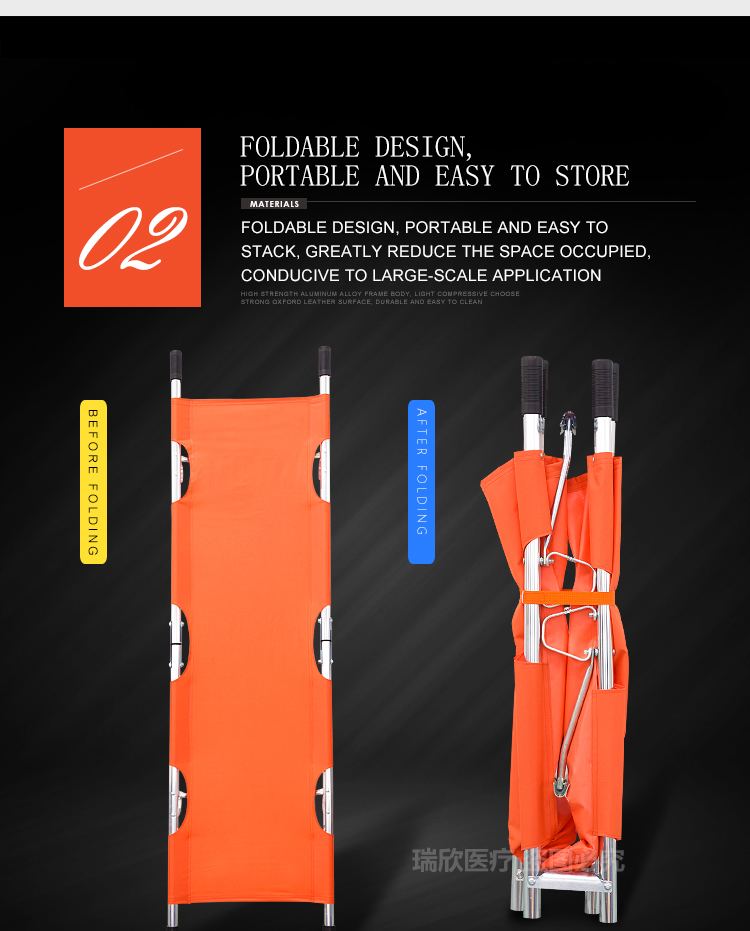 Rescue Folding Medical Stretcher Patient Collapsible Stretcher Ambulance