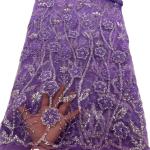 New Exquisite Wedding Party Dress Bridal Dress Fabric purple Beaded lace with