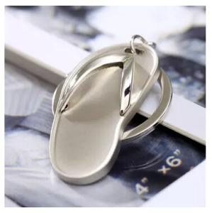 Quality New creative gift product metal slipper keychain keyrings wholesale