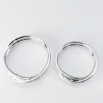 Intersecting Lines Women13 Men20 Style White Gold Couple Rings