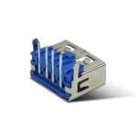 10mm Blue Color USB A Female Connector With Nickel Over All Plating