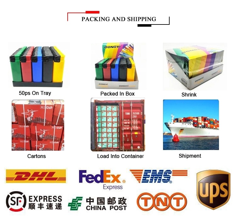 Manufactures Encendedores Five Colors Briquet Plastic Lighter with Disposable Refillable