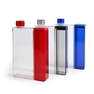 Quality LFGB 600ml Flat Plastic Water Bottle Memo BPA Free wholesale