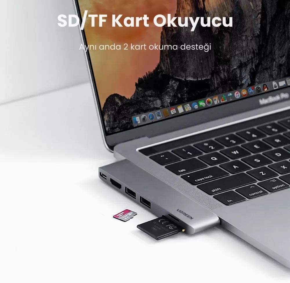 USB C Hub Adapter for MacBook with 4K-HDMI Thunderbolt 3 100W Power Delivery SD TF Card Reader and 2 USB 3.0 Ports