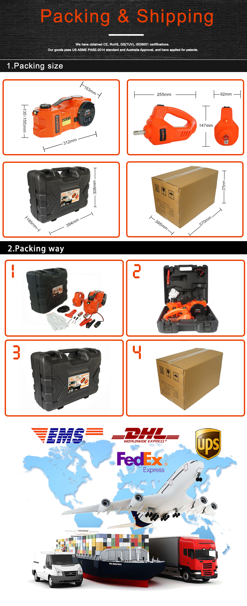 High Efficiency 5T Electric Hydraulic Jack Kit Mechanical Lifting Jacks