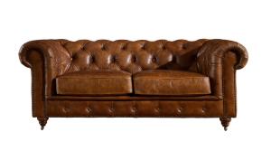 Quality Tan Brown 2 Seater Leather Sofa Full Vintage Top Grain Leather Hand Work Craft wholesale