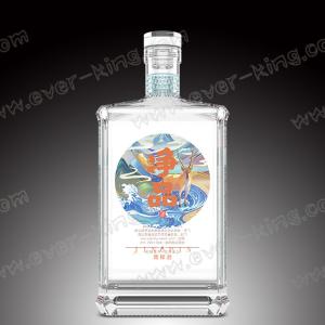 Quality OEM 750ML Crystal White Flint Cognac Glass Bottle wholesale