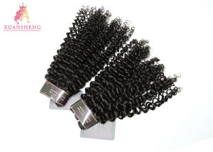 Quality Black Brazilian Hair Extensions / Deep Curly Hair Weave 2 Years Life Time wholesale