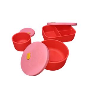 Quality Durable 3pcs Silicone Baby Feeding Set Non Toxic Plate Dividers For Food wholesale