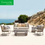 Outdoor Furniture Aluminum Metal Patio Garden Waterproof Sofa Set with Cushion