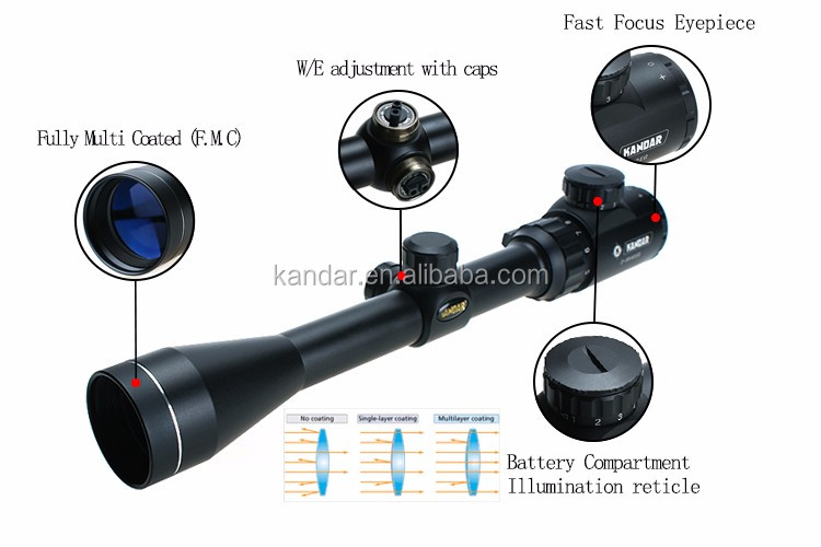 3-9X40EG easy assemble Optic Scope With Red And Green Illumination