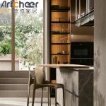 Modern Design Glass Door Kitchen Cabinet With Lazy Susan Storage And Customizabl